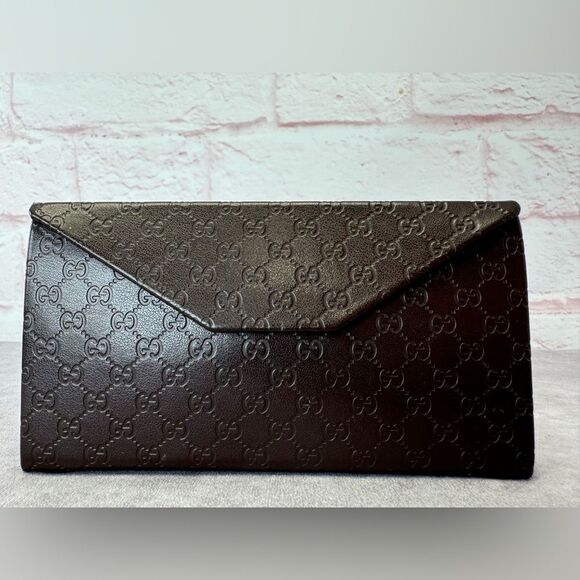 Gucci Micro Guccissima Brown Leather Sunglass Case Holder - Picture 2 of 8
